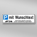 Parkplatzschild, 52 x 15 cm, mit Wunschtext
