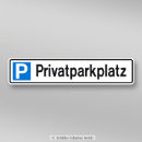 Parkplatzschild mit Standardtext, 52 x 11 cm